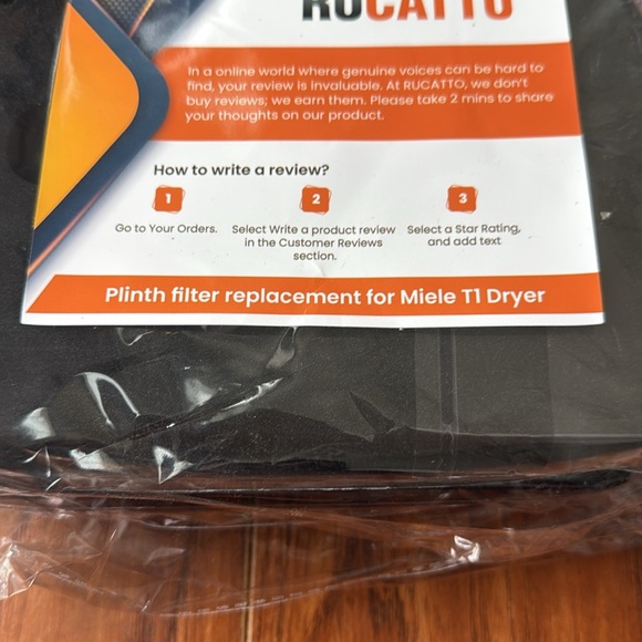 NWT Rucatto 3 Pack Plinth Filter Replacement for Miele T1 Dryer Black - Picture 2 of 4